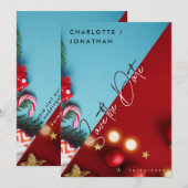 Met de minimalistische kerstvibes bespaart u de da kaart (Voorkant / Achterkant)