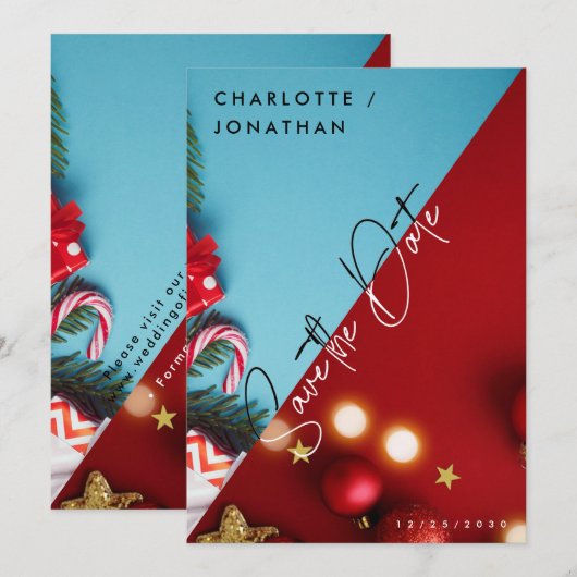 Met de minimalistische kerstvibes bespaart u de da kaart (Voorkant / Achterkant)