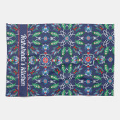 Met de naam 💙 Beauful Blue Iznik Turkse tegels Theedoek (Horizontaal)