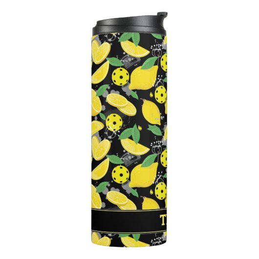 🍋 met de naam 🍋 citroenpicklebal Thermal Tumbler Thermosbeker (Gedraaid links)