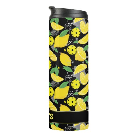 🍋 met de naam 🍋 citroenpicklebal Thermal Tumbler Thermosbeker (Geroteerd rechts)