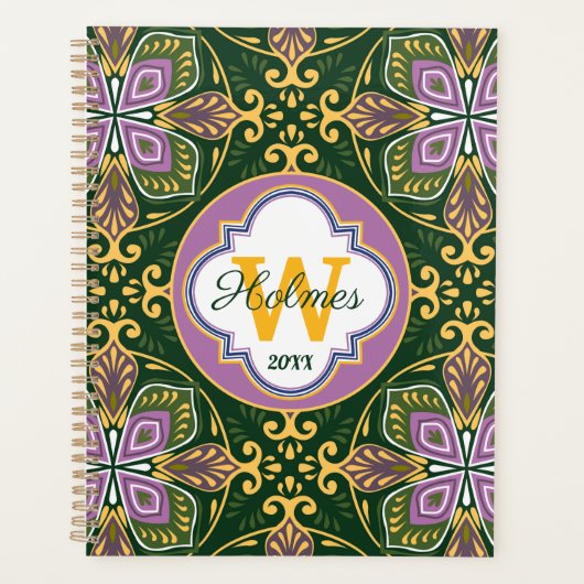 Met de naam Olive en lavender Azulejos Planner (Voorkant)