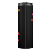 Met de naam Poolse folklore met roze bloemen Thermosbeker (Achterkant)