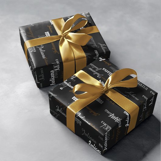 met de naam . uw eigen naam . cadeaupapier