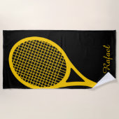 Met de naam Yellow 🎾 tennis racket Strandlaken (Voorkant)