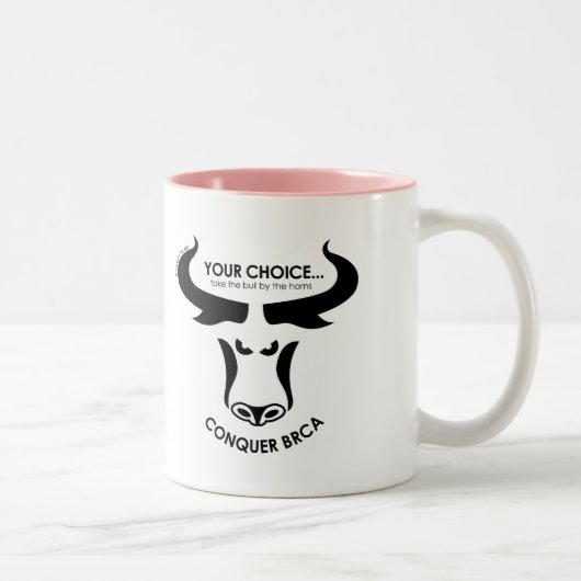 Met de rechter bediende BRCA Previvor Coffee Cup Tweekleurige Koffiemok (Rechts)