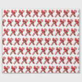 met de retro - vintage kerstsnoepband getild patro cadeaupapier (Vlak)