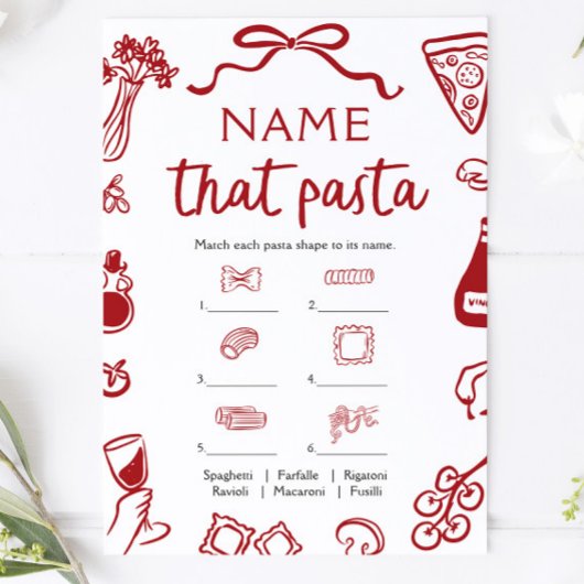 Met de Rode Hand Getekend - Raad die Pasta Bruidsf Kaart