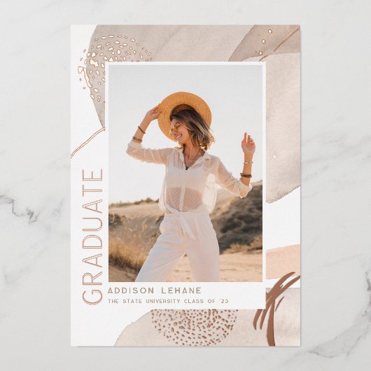 Met de stroom | Aankondiging Folie Foto Afstuderen (Voorkant)