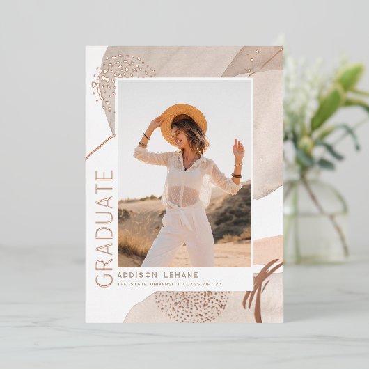 Met de stroom | Aankondiging Folie Foto Afstuderen (Staand Voorkant)