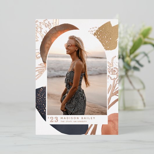 Met de stroom | Aankondiging Folie Foto Afstuderen (Staand Voorkant)