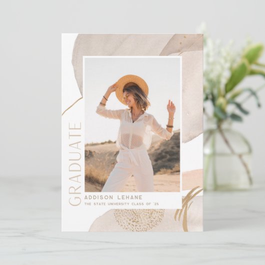 Met de stroom | Aankondiging foto-Afstuderen (Staand voorkant)