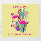 Met de tekst Summer Pickleball 🤩 Tropische Partij Bier Etiket (Enkel label)