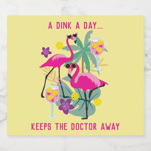 Met de tekst Summer Pickleball 🤩 Tropische Partij Bier Etiket (Enkel label)