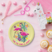 Met de tekst Summer Pickleball 🤩 Tropische Partij Papieren Bordje (Feest)