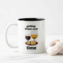 Met De Tijd Verbetert - Wijzer Worden Met De Jaren Tweekleurige Koffiemok