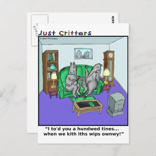 met de tong briefkaart (Voorkant / Achterkant)