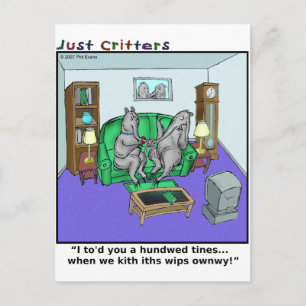 met de tong briefkaart