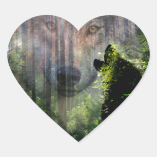 Met de Wolven. Hart Sticker