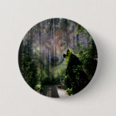 Met de Wolven. Ronde Button 5,7 Cm (Voorkant)
