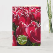 Met Denk Aan Jou Rode Tulpen Bloem Groetjes Kaart (Voorkant)