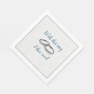 Met deze Rind Trouwring Grijs en Blauw Servet