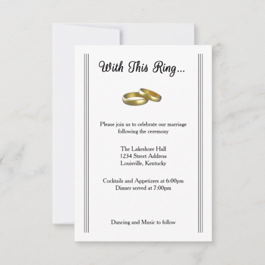 Met deze Ring... - Ontvangst Uitnodiging (Voorkant)