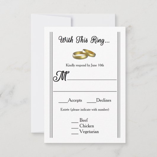 Met deze Ring... - RSVP Card (Voorkant)
