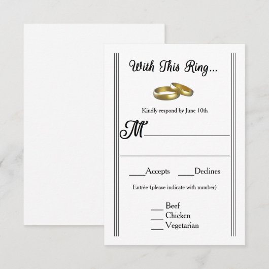 Met deze Ring... - RSVP Card (Voorkant / Achterkant)
