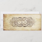 Met deze ring, Vintage Wedding Ticket Uitnodiging (Achterkant)