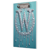Met diamant bezette W-monogram Klembord (Links)