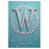 Met diamant bezette W-monogram Klembord (Achterkant)