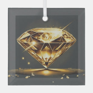 met diamanten ingelegd edelsteen glas ornament