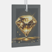 met diamanten ingelegd edelsteen glas ornament (Voorkant Rechts)