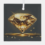 met diamanten ingelegd edelsteen glas ornament (Achterkant)