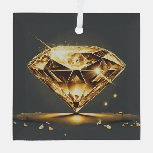 met diamanten ingelegd edelsteen glas ornament (Achterkant)