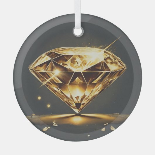 met diamanten ingelegd glas ornament (Voorkant)