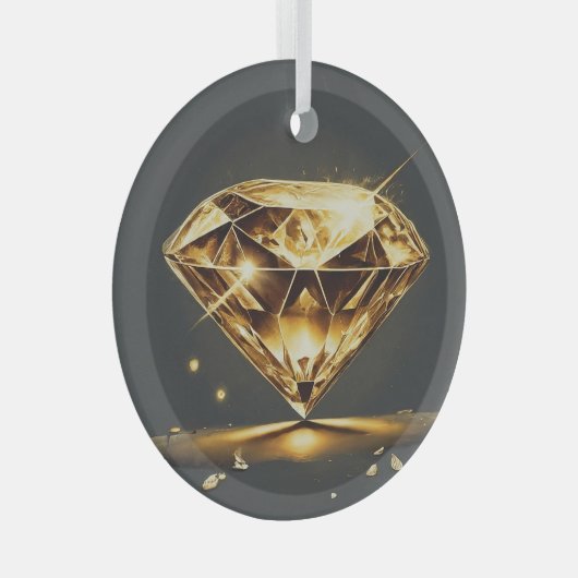 met diamanten ingelegd glas ornament (Voorkant Rechts)