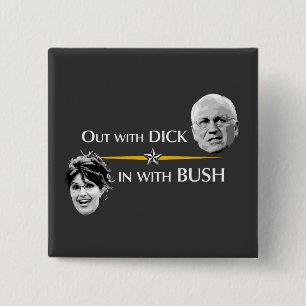 Met DICK... met de knop STRUIK Vierkante Button 5,1 Cm