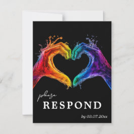 🌈❤️Met dieetkeuze Hart van Trots bruiloft RSVP Kaartje