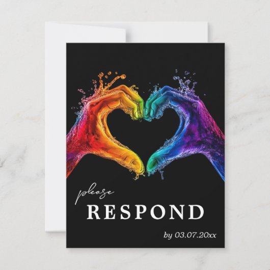 🌈❤️Met dieetkeuze Hart van Trots bruiloft RSVP Kaartje (Voorkant)