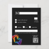 🌈❤️Met dieetkeuze Hart van Trots bruiloft RSVP Kaartje (Achterkant)