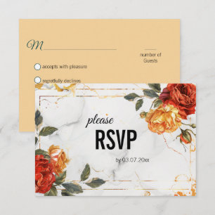 Met dieetkeuze Marble Dreams: Orange Rose RSVP Kaartje