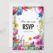 💍 Met dieetkeuze Meadow Blooms RSVP-kaart Kaart (Voorkant)