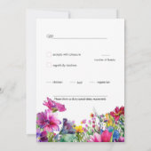 💍 Met dieetkeuze Meadow Blooms RSVP-kaart Kaart (Achterkant)