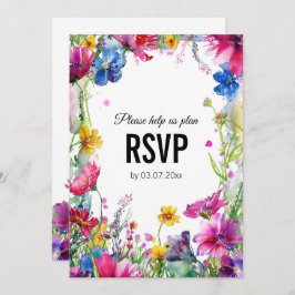 💍 Met dieetkeuze Meadow Blooms RSVP-kaart Kaart