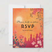 Met dieetkeuze Sunset Serenade Wedding RSVP Kaartje (Voorkant)