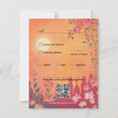 Met dieetkeuze Sunset Serenade Wedding RSVP Kaartje (Achterkant)