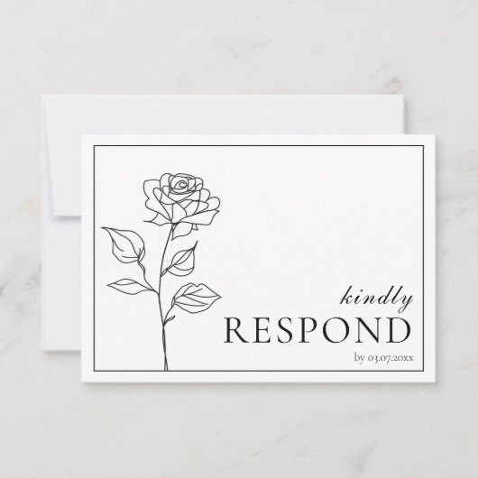 Met dieetopties RSVP Timeless Bloom Kaartje (Voorkant)