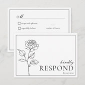 Met dieetopties RSVP Timeless Bloom Kaartje (Voorkant / Achterkant)